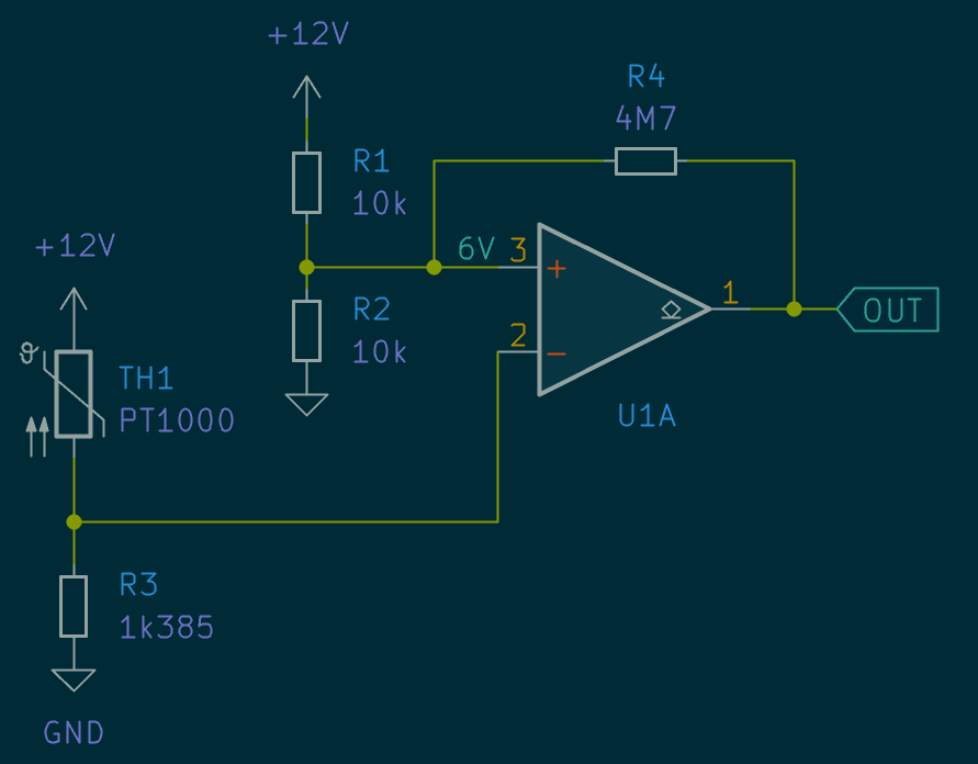 Modified circuit diagram that adds ther hystheresis feature
